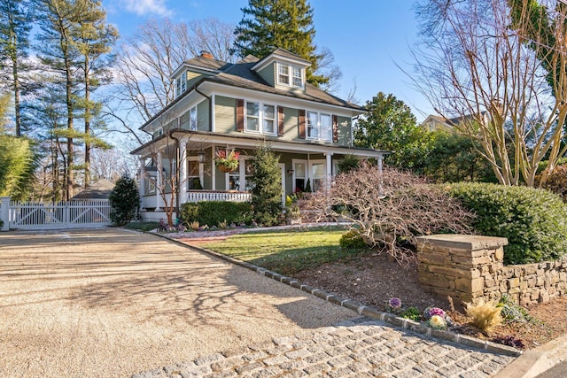 view of front of property with covered porch