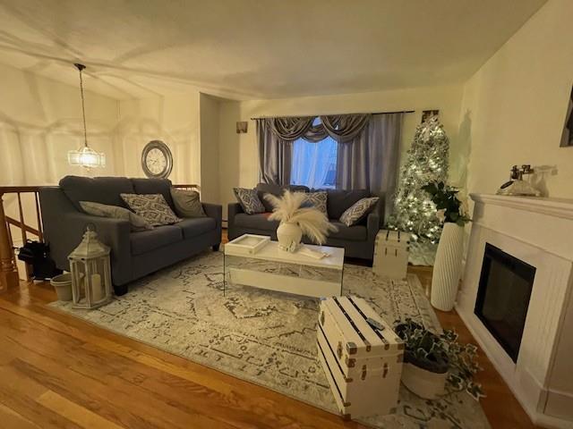 living room featuring hardwood / wood-style flooring