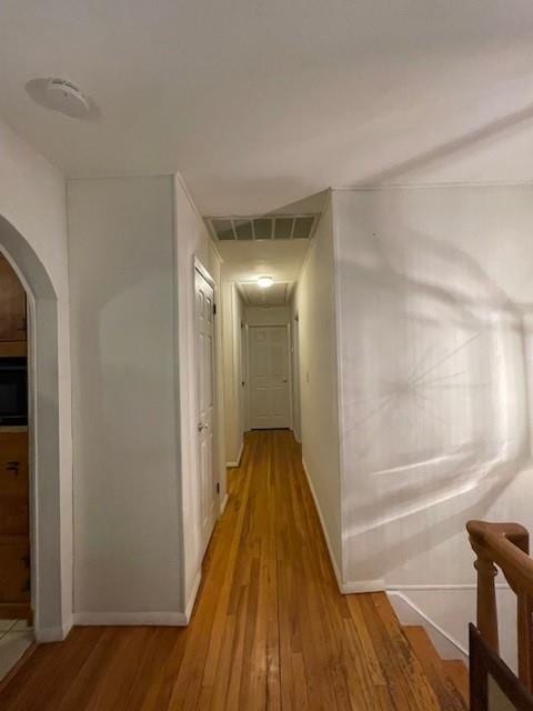 hallway featuring light wood-type flooring