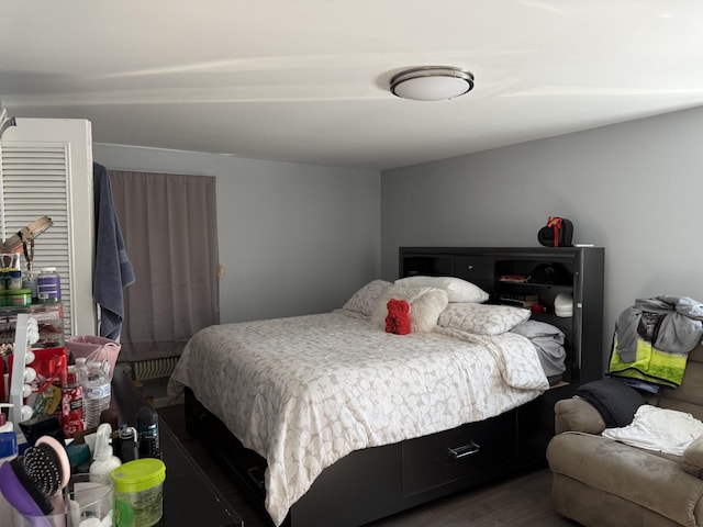 bedroom featuring dark hardwood / wood-style floors