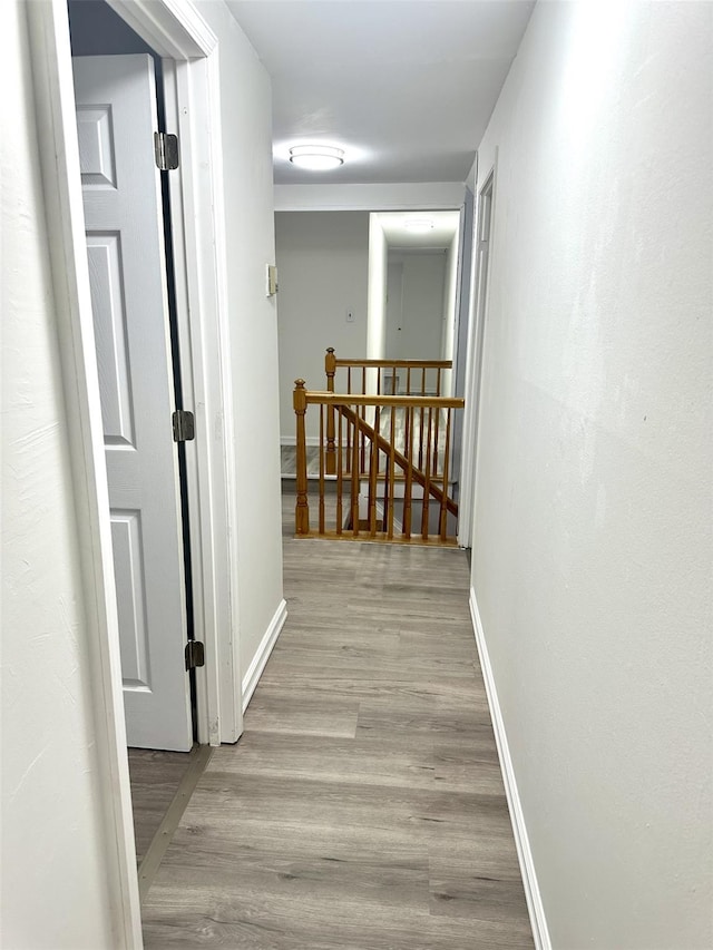 hall featuring light wood-type flooring