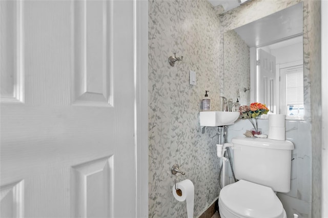 bathroom featuring sink and toilet