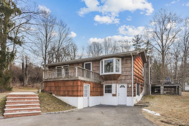 view of front property with a deck