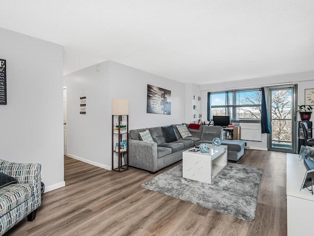 living room featuring hardwood / wood-style floors