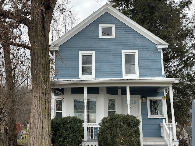 view of front of home featuring covered porch