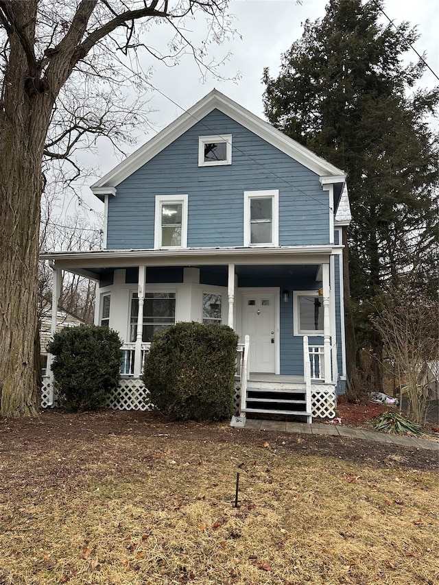 view of front of house with covered porch