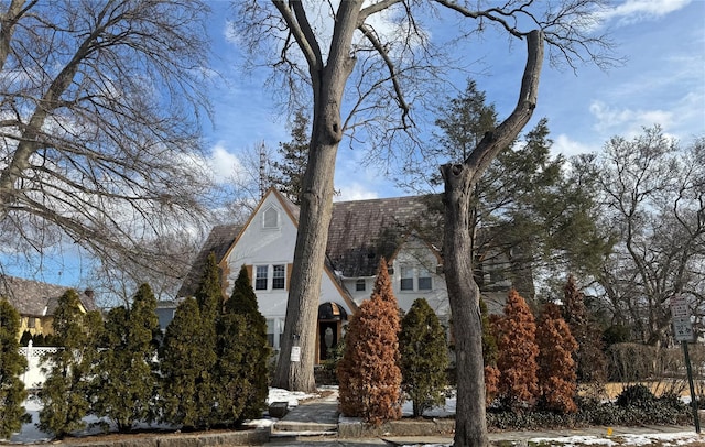 view of snow covered exterior