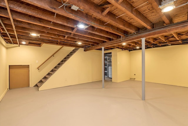 basement featuring washer / clothes dryer