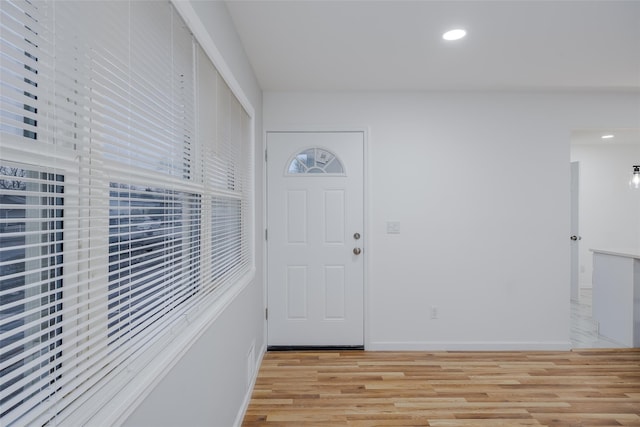 foyer entrance featuring light hardwood / wood-style flooring