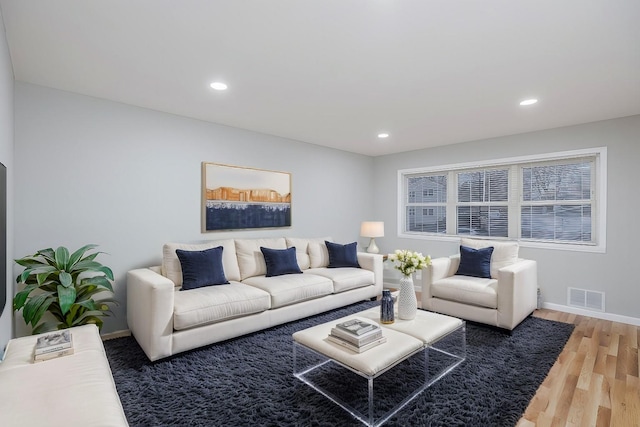 living room featuring hardwood / wood-style flooring