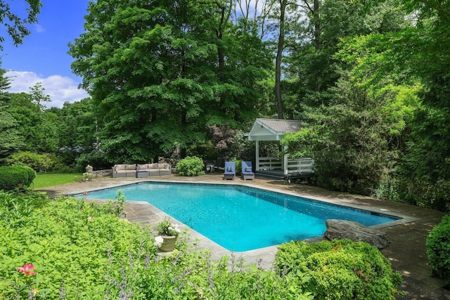 652 Long Hill Rd W, Briarcliff Manor, NY 10510 - outdoor pool featuring outdoor lounge area and a patio