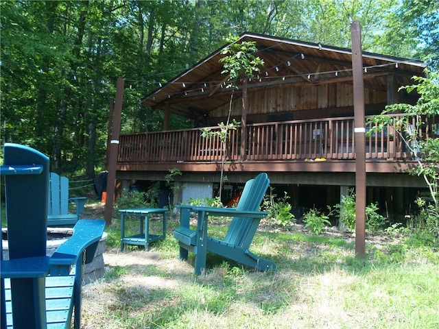 exterior space featuring a wooden deck