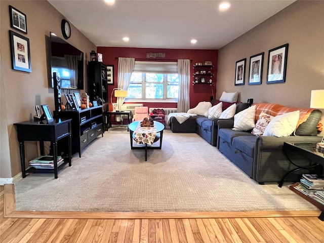 living room with wood-type flooring