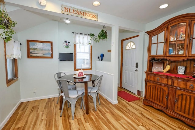 dining room featuring light wood-type flooring