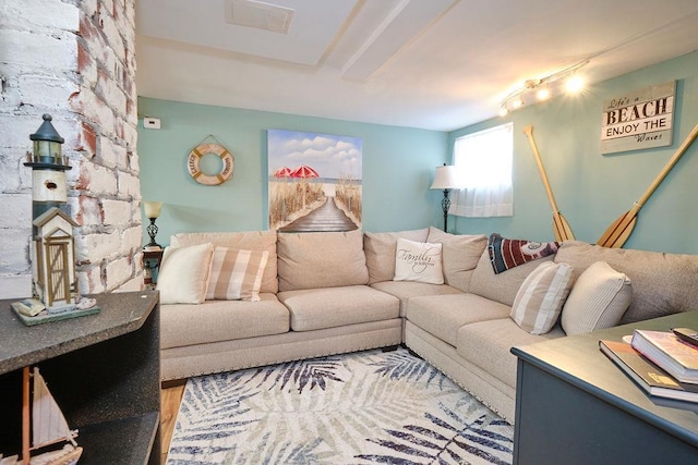 living room featuring hardwood / wood-style flooring