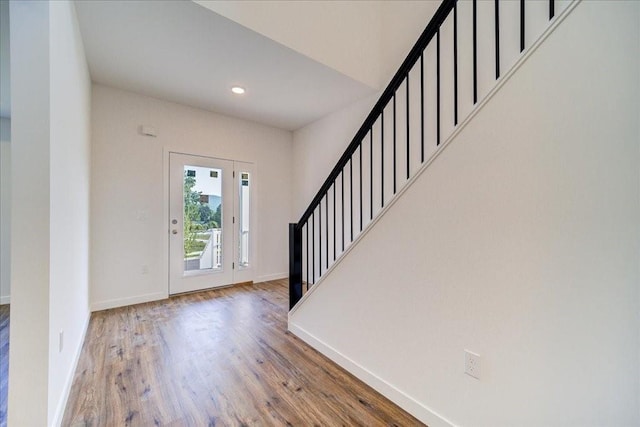 entryway featuring wood-type flooring