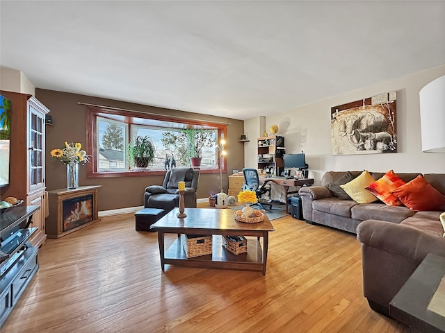 living room featuring light hardwood / wood-style floors