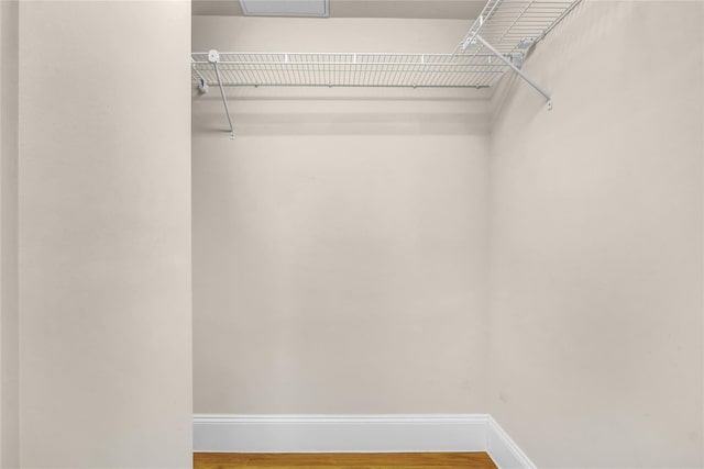 spacious closet featuring hardwood / wood-style flooring