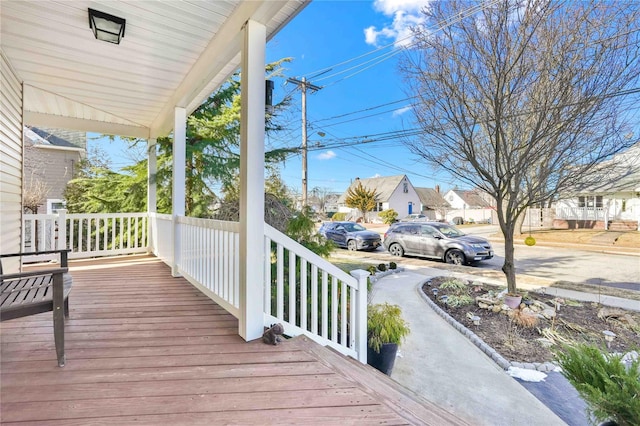 deck with covered porch