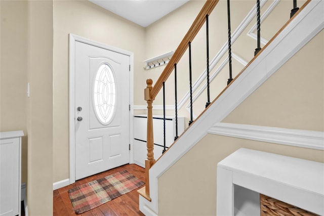 foyer featuring hardwood / wood-style floors