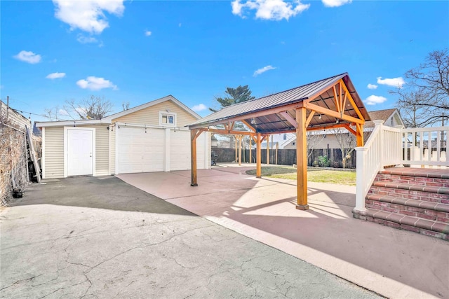 exterior space with a gazebo and an outdoor structure