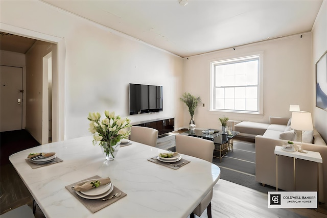 dining room with ornamental molding