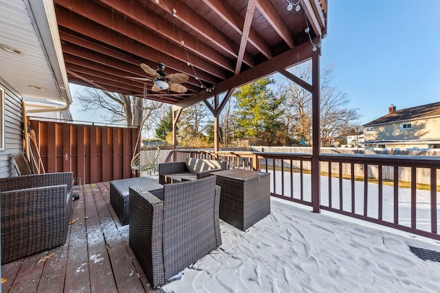 wooden terrace with fence