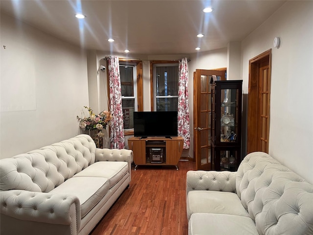 living room featuring wood-type flooring