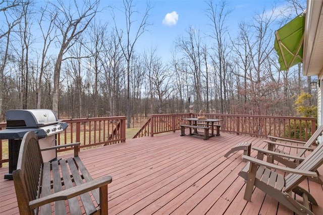 deck with area for grilling