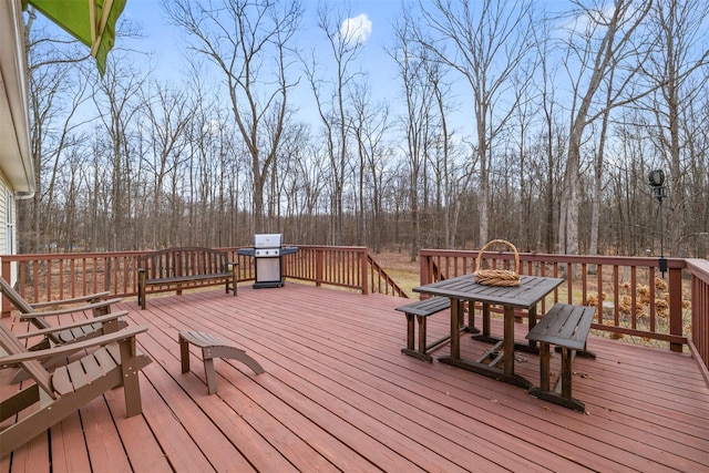 deck featuring area for grilling