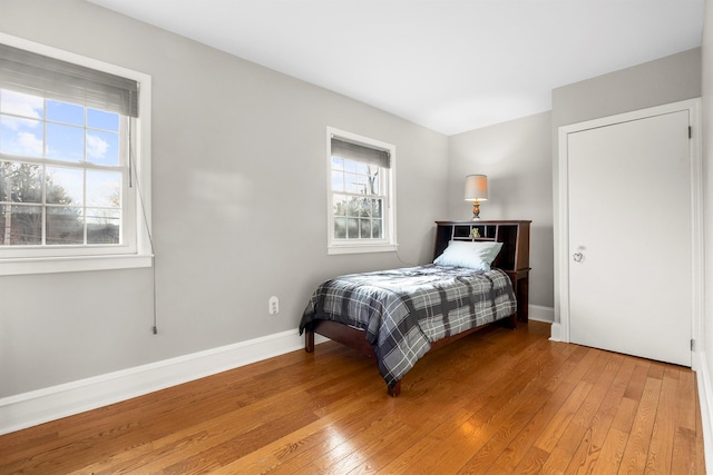 bedroom featuring light hardwood / wood-style floors