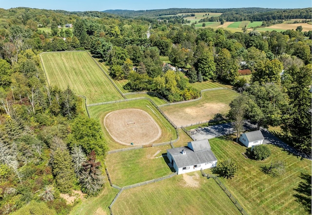 aerial view featuring a rural view