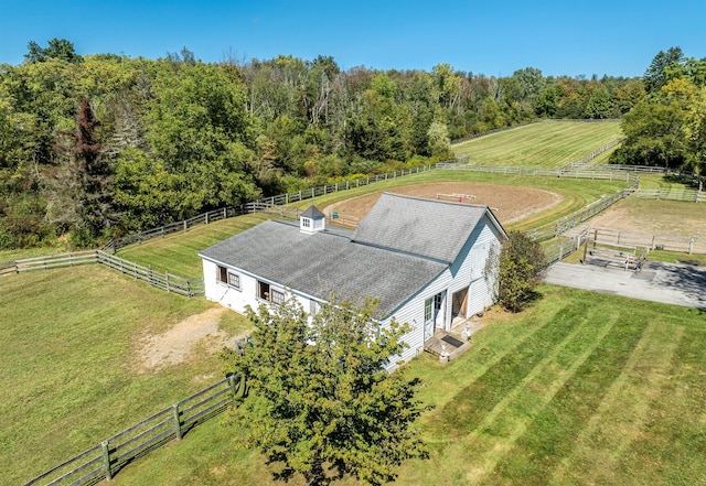 bird's eye view with a rural view