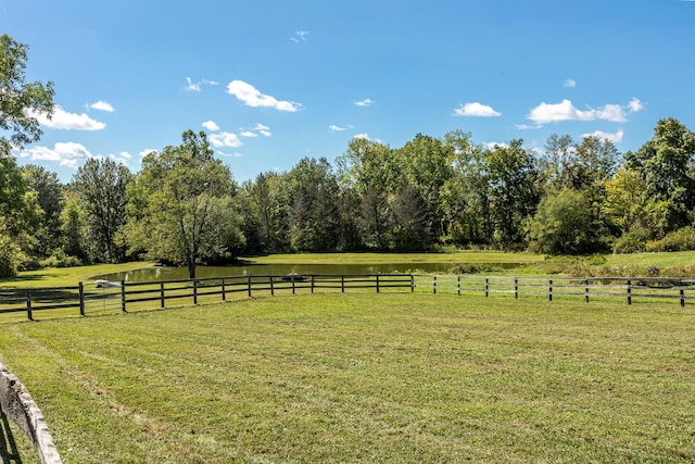 view of yard featuring a rural view