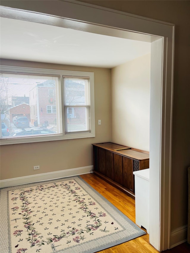 unfurnished office featuring light hardwood / wood-style flooring