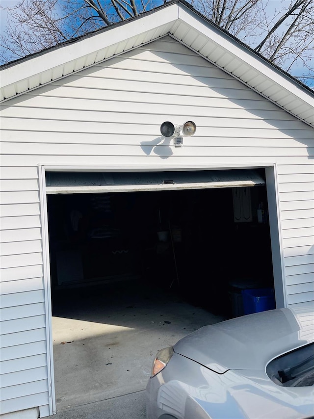 view of garage