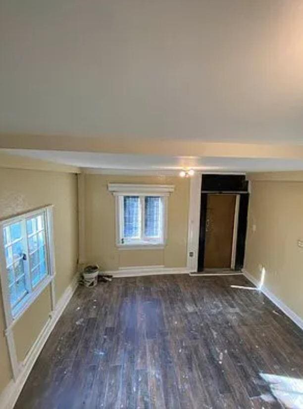 unfurnished room featuring dark hardwood / wood-style floors