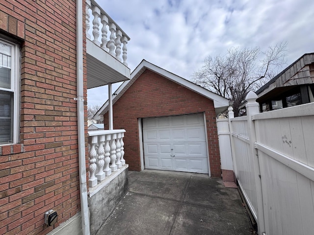 view of garage