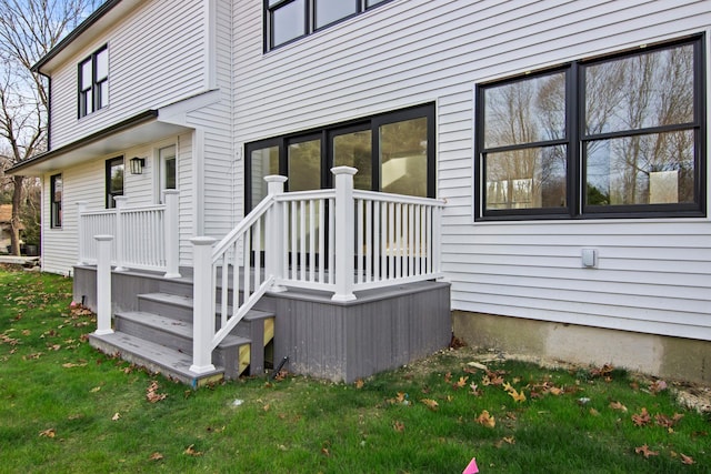 exterior space with a lawn