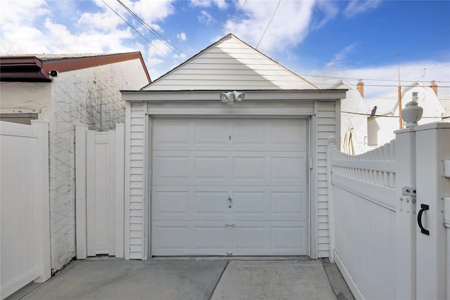 view of garage