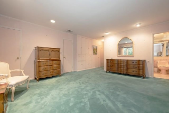 living area featuring carpet flooring