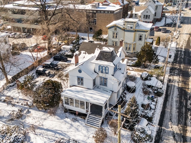 view of snowy aerial view