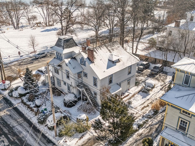 view of snowy aerial view