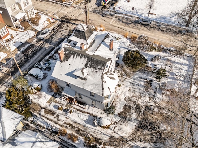 view of snowy aerial view