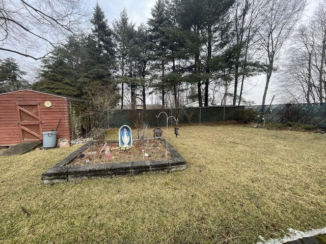 exterior space featuring a storage shed