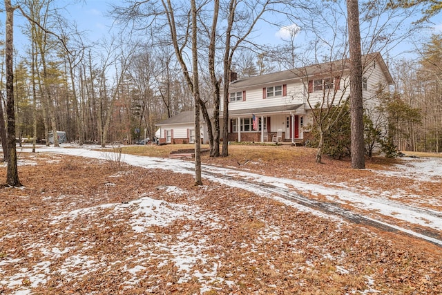 view of front of property featuring a porch