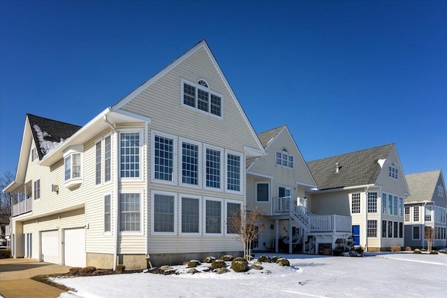 exterior space with a garage