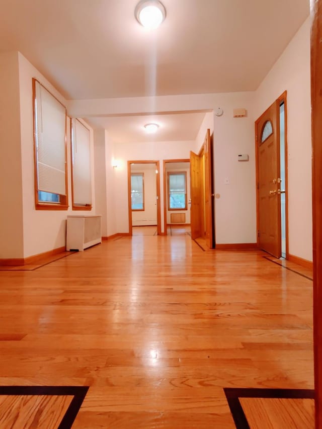 empty room featuring light wood-type flooring