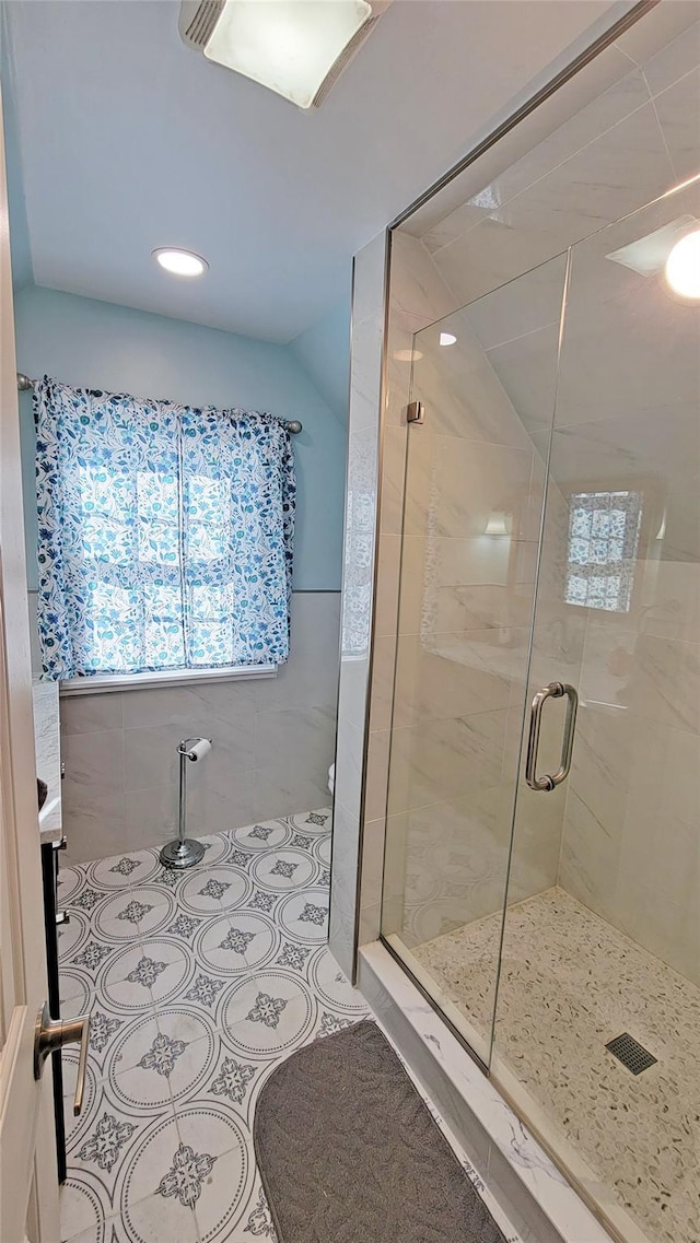 bathroom with an enclosed shower