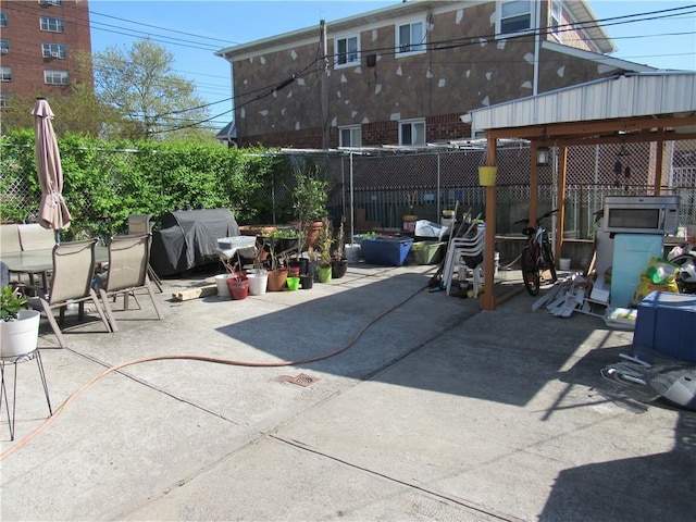 view of patio featuring a gazebo and grilling area